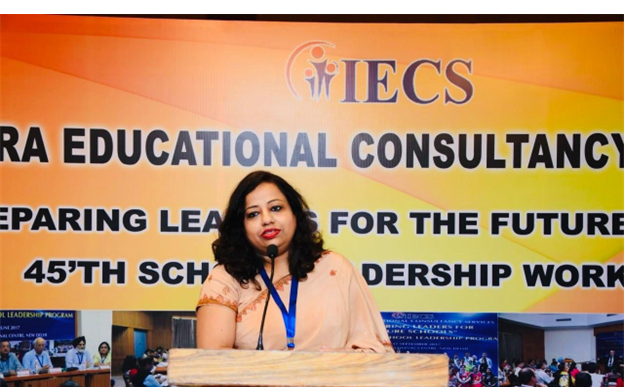 Abanita Satpathy speaking at an educational event